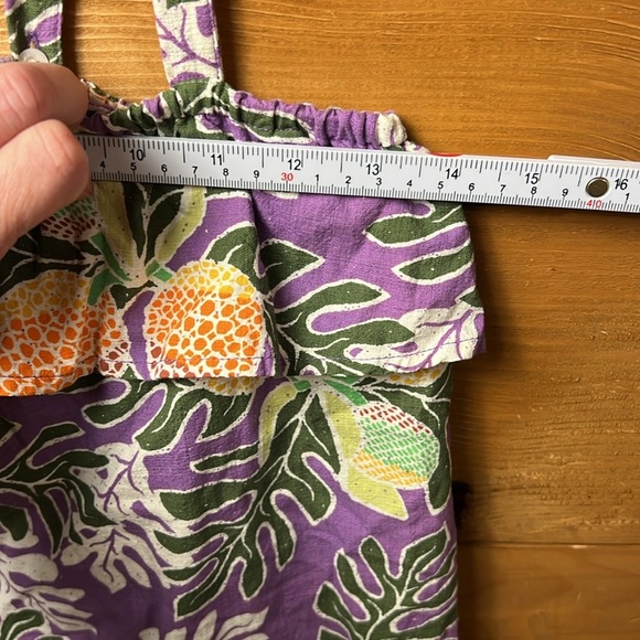 Pataloha Dress Med Worn Wear Purple Acai Tropical Cover Up Ruffle Strappy Mini - Picture 2 of 9